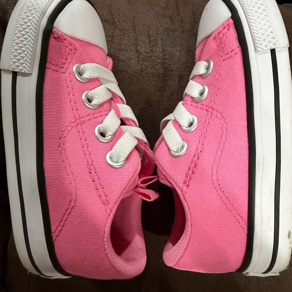Converse Kids Pink Canvas Low Top Sneakers - Picture 7 of 7